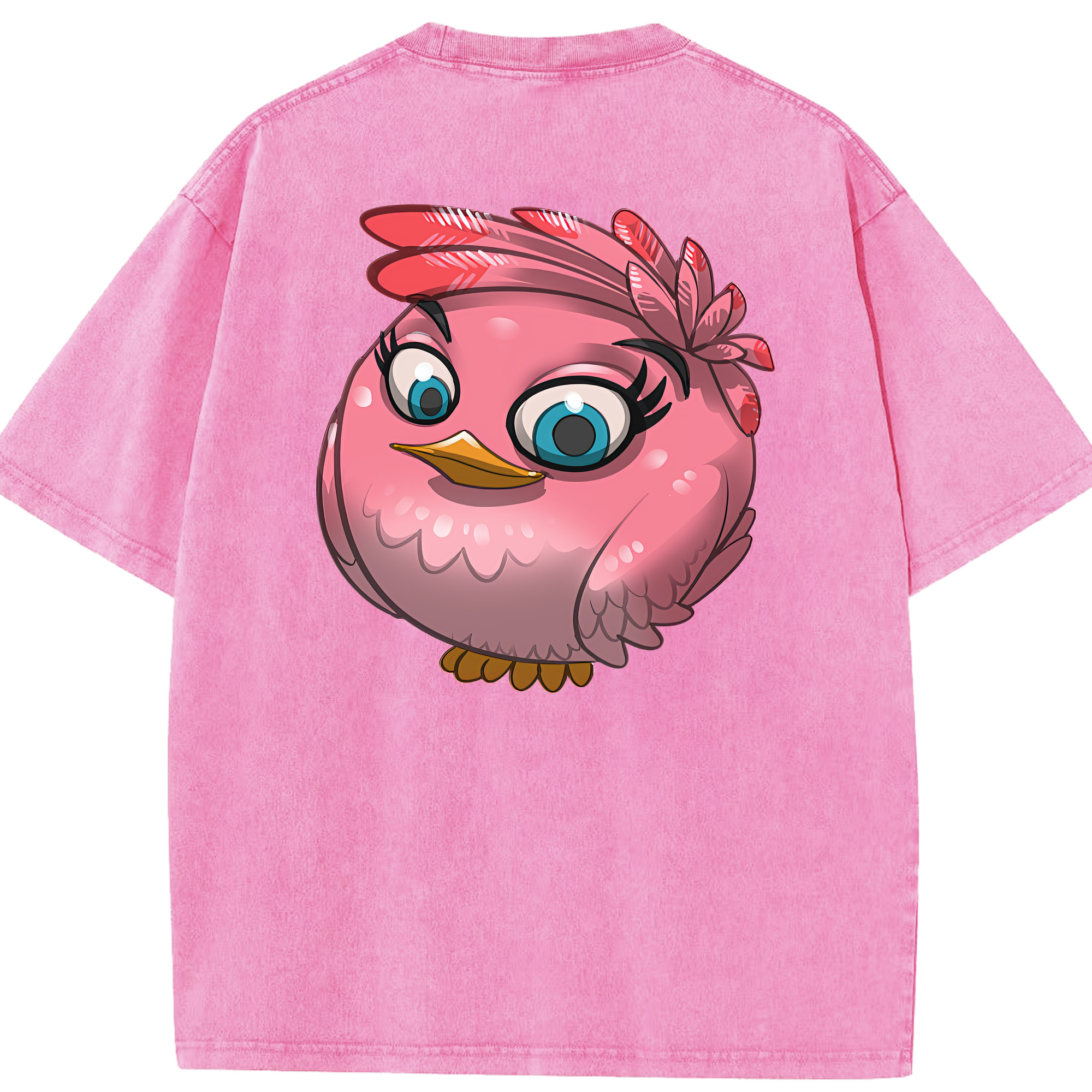 （画像用） Angry Birds アングリーバード 綿100% ヴィンテージ風 半袖Tシャツ（背面プリント）